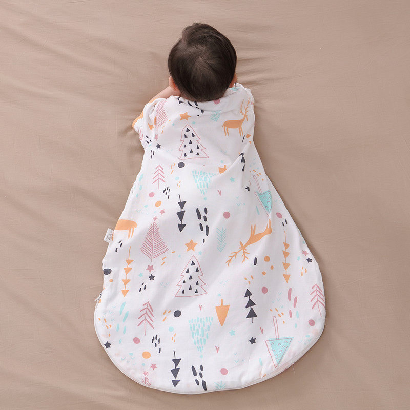 新生婴儿童睡袋纱布春秋夏天薄款防踢被子神器四季通用宝宝防惊跳