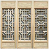 新中式 饰 吊顶镂空东阳木雕花板实木花格隔断仿古门窗背景墙屏风装