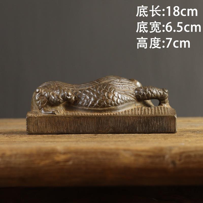 山西古建筑天然青石整料仿古雕刻镇纸摆件吸水兽避水兽镇河兽瑞兽