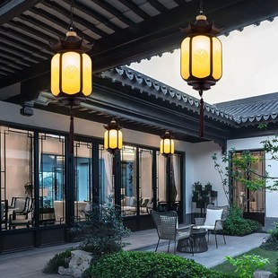 凉亭吊灯中式庭院灯古建筑门头宫廷灯户外灯笼室外花园六角亭子灯