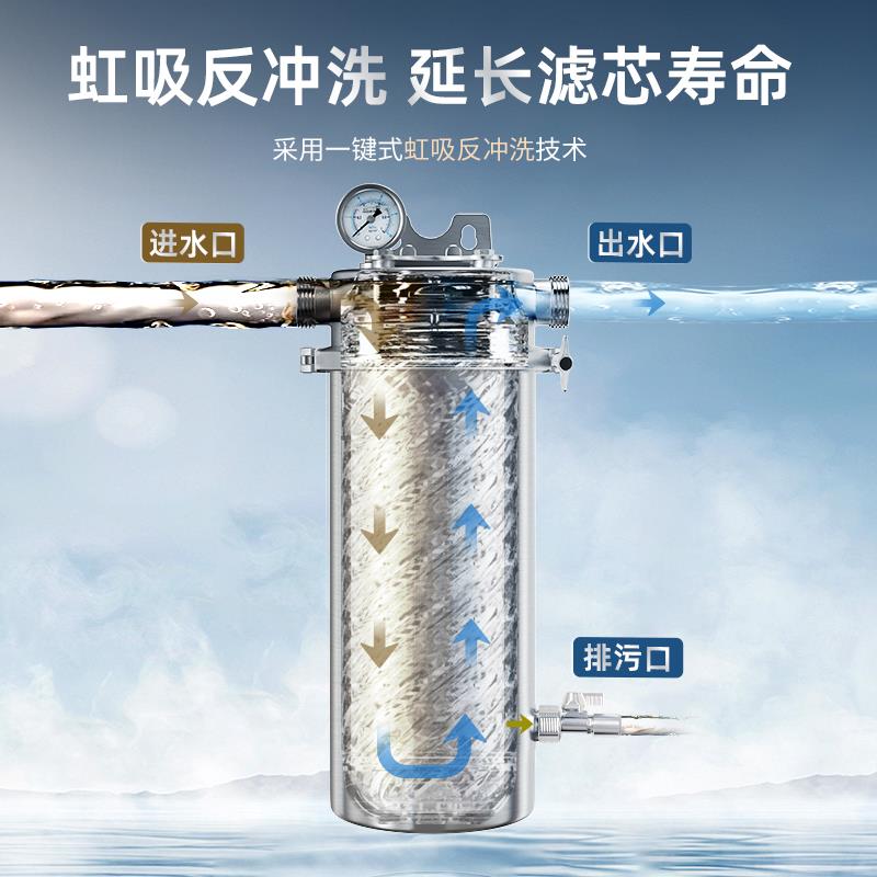 净派森前置过滤器不锈钢大白瓶胖瓶蓝瓶家用全屋中央净水器小钢炮