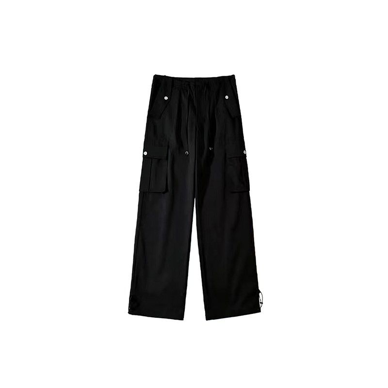 黑色工装裤女夏薄款胖妹妹mm高腰宽松显瘦阔腿休闲裤梨形身材裤子,女装/女士精品,大码裤装,淘宝优惠券,粉丝福利购,淘宝优惠卷