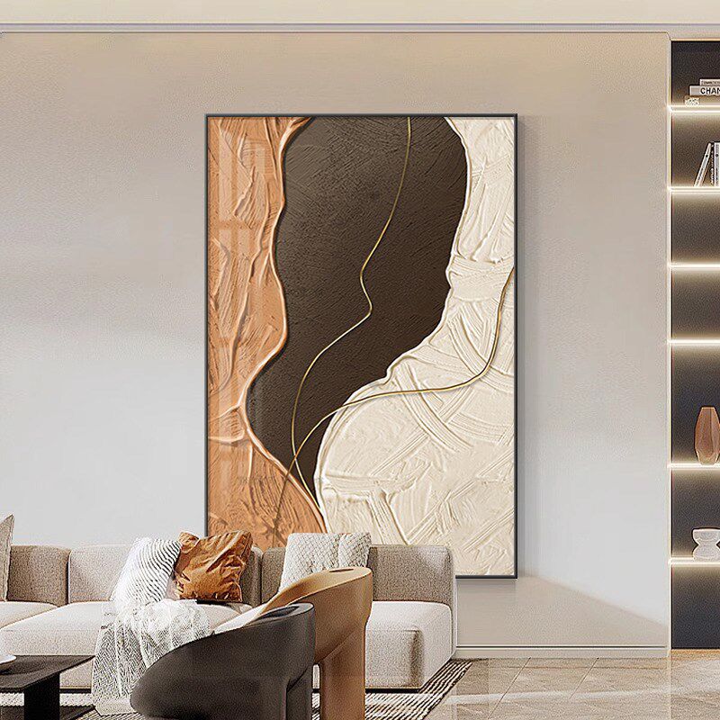 抽象肌理客厅装饰画绿色高级感沙发背景墙壁挂画玄关走廊过道油画,家居饰品,现代装饰画,淘宝优惠券,粉丝福利购,淘宝优惠卷