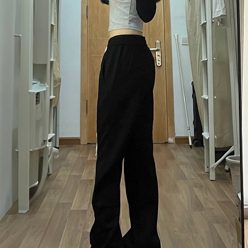 黑色休闲裤女秋季新款胖妹妹mm高腰宽松显瘦阔腿长裤梨形身材卫裤,女装/女士精品,大码裤装,淘宝优惠券,粉丝福利购,淘宝优惠卷