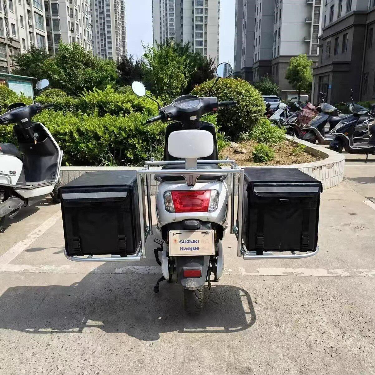 电瓶车摩托车外卖车架可折叠摆摊重型货架新款载物架宽窄可调
