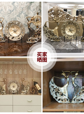 欧式摆件轻奢高档装饰品家居客厅玄关酒柜电视柜现代创意孔雀舞女