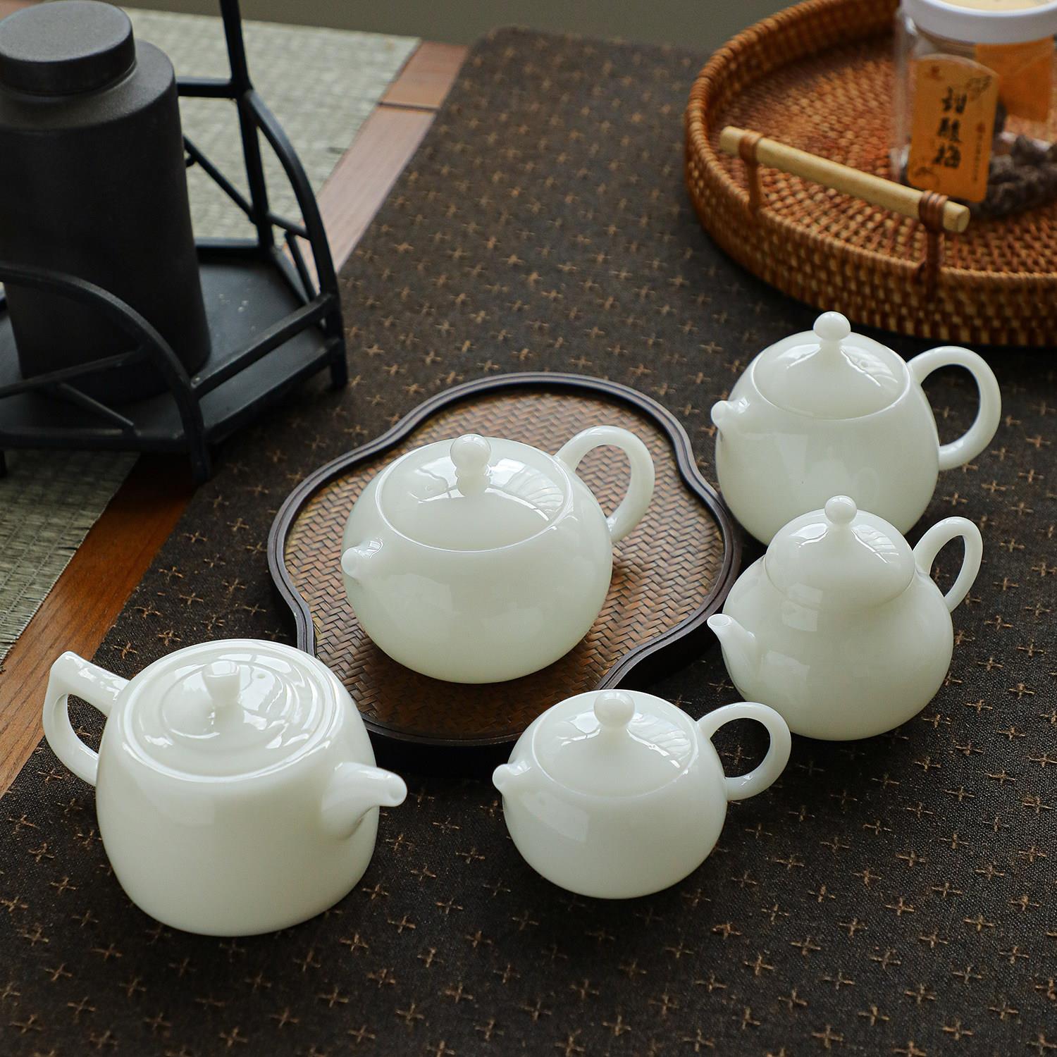 大号正品璞玉茶壶手工薄胎冰种陶瓷西施壶功夫茶具单壶白瓷泡茶壶