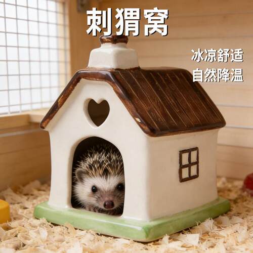 刺猬窝陶瓷躲避窝幼体冰屋夏季降温睡窝冰凉专用生活宠物用品