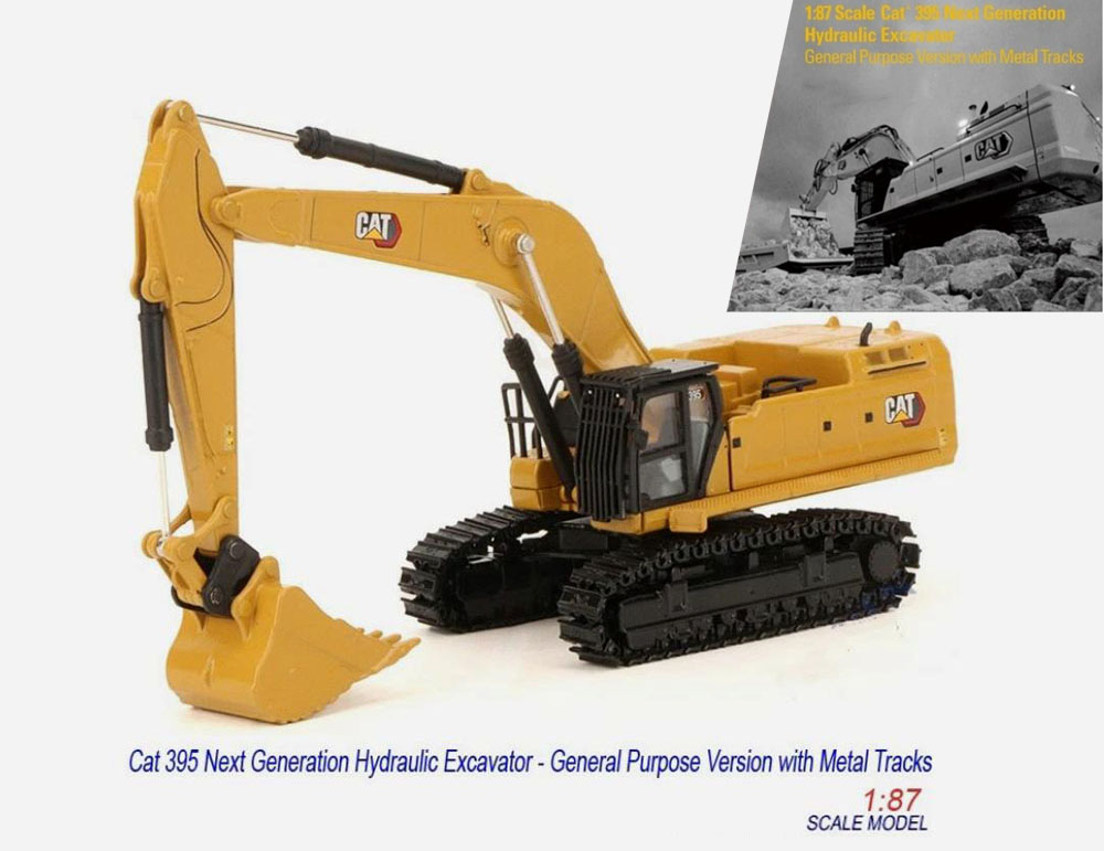 DM 1:87 Cat卡特彼勒395大型矿用挖掘机模型HO摆件附工具头85778
