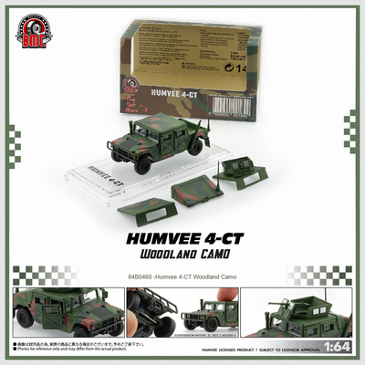 BMC 1 64悍马4-CT Humvee Woodland Camo 越野战地军车模型迷彩色