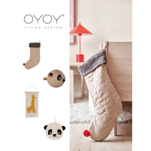 oyoy新款儿童房卧室北欧风挂毯装饰圣诞袜熊猫衣挂钩柜门拉手把手