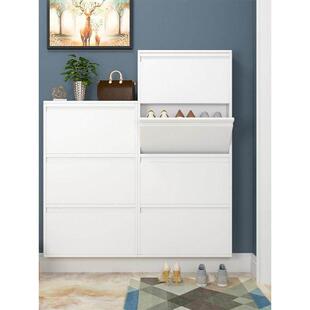 17cm家用超薄鞋柜钢制入户玄关连廊大容量翻斗门口不锈钢鞋柜薄款