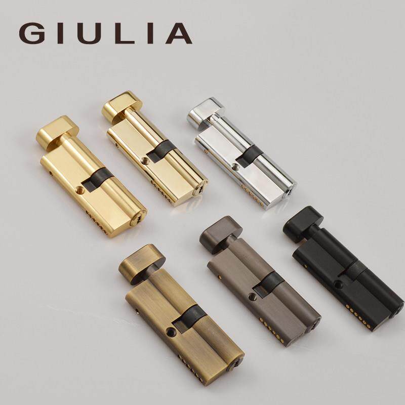 GIULIA黄铜大葫芦7.5公分古铜锁芯金色银色黑色半截隐形门锁芯