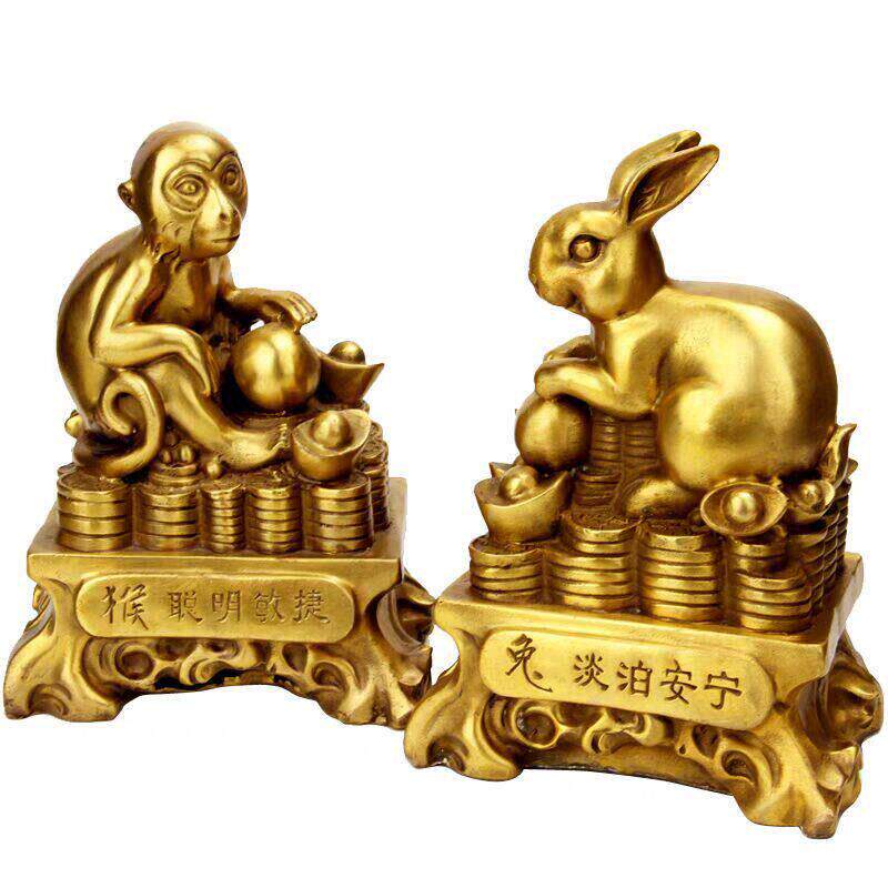 大号黄铜十二生肖吉祥物摆件创意生日礼物书房客厅公司办公装