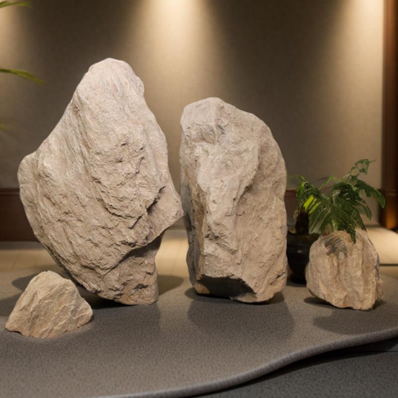 彷真旱景石摆件宋式美学玄关石头装饰拍摄假山道具楼梯枯山水造景