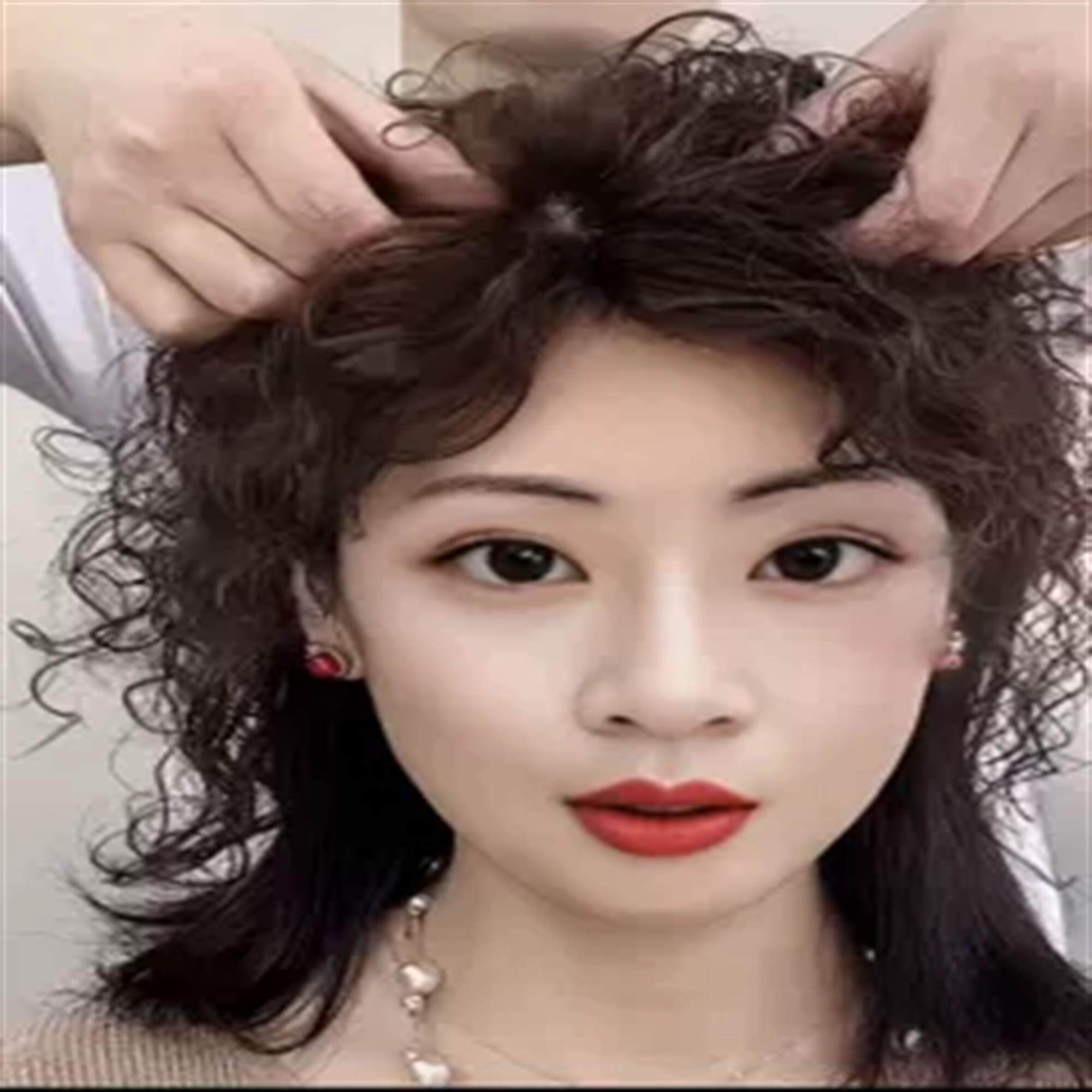 女士补发可盘发假发工艺仿真头皮减龄逼真轻薄透气卷发补发片假发