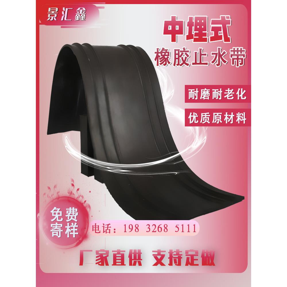 国标中埋式橡胶止水带651型背贴钢边式止水带外贴可卸闸门P型定制