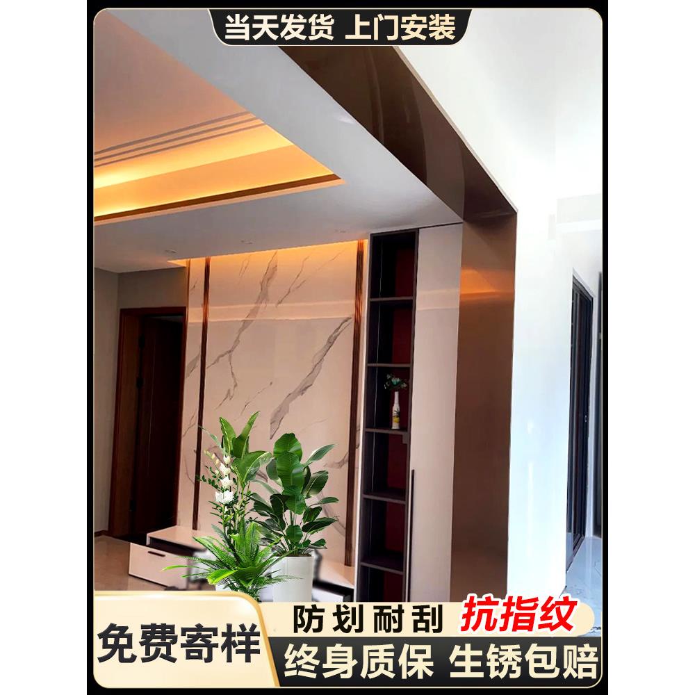 拉丝玫瑰金铝合金一体式螺丝口盖门套边门框窗套不锈钢阳台定制