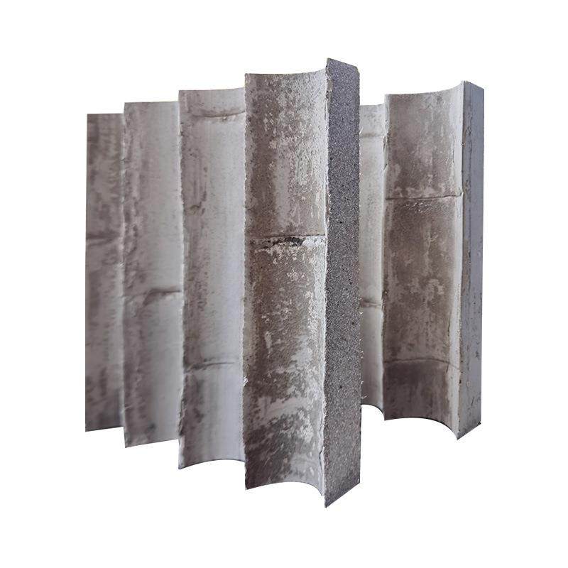 UHPC外墙干挂板户外清水泥混凝土竹模板博物展馆凹凸竹节纹饰面板