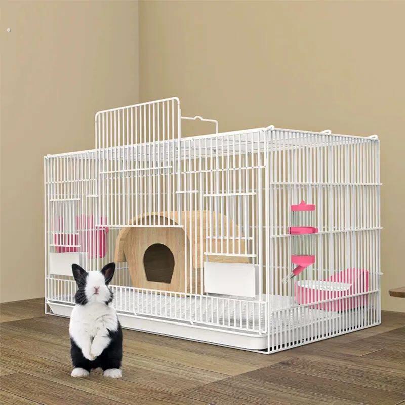 兔子笼特大号家用室内带厕所兔笼荷兰猪笼?鼠笼加密折叠兔子别墅