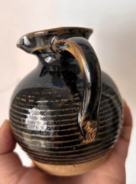 传统土陶罐老式酒壶耐高温可加热手工制作工艺品摆饰温酒器皿甘肃