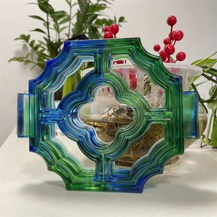 古法琉璃墙砖窗花摆件彩色玻璃砖隔断广州酒店工程装饰支持打样板