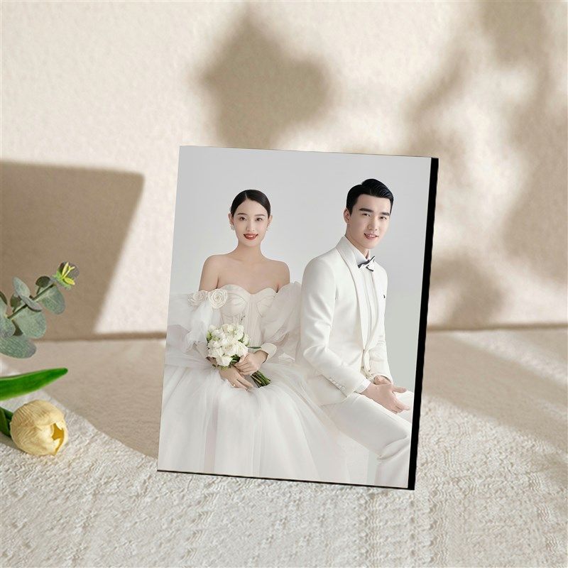 婚纱照相框摆台高级感水晶照片定制全家福宝宝照结婚照多宫格桌摆