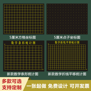 数学教学用黑板磁力贴55方格函数坐标图折线条形统计图算术格软