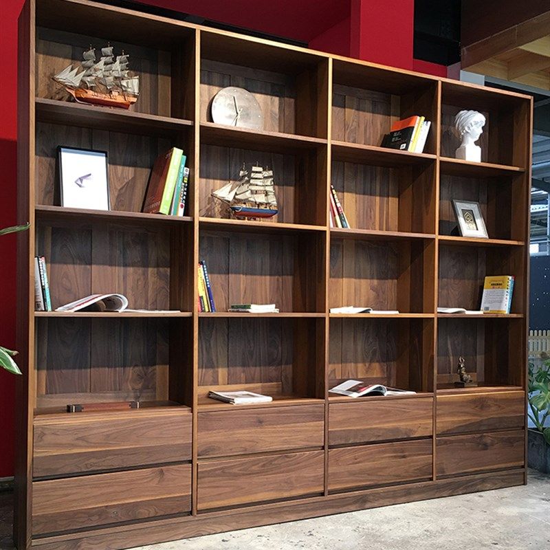 定制实木书架整墙书柜落地组合大容量满墙书橱橡木樱桃木卡座书柜,住宅家具,组合书柜,淘宝优惠券,粉丝福利购,淘宝优惠卷