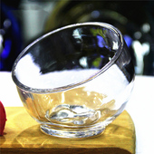 透明猫咪玻璃斜口碗宠物水碗狗碗狗狗喝水碗猫食盆猫用猫碗玻璃碗