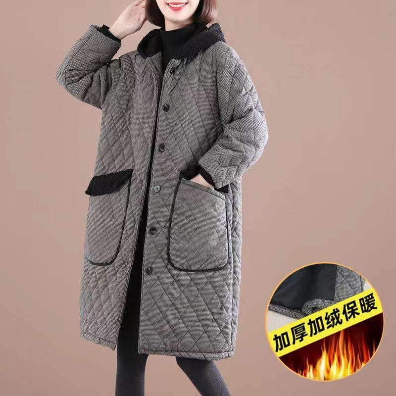 罩衣女新款冬季加绒加厚上班干活穿的工作服棉袄四川省省服中长款