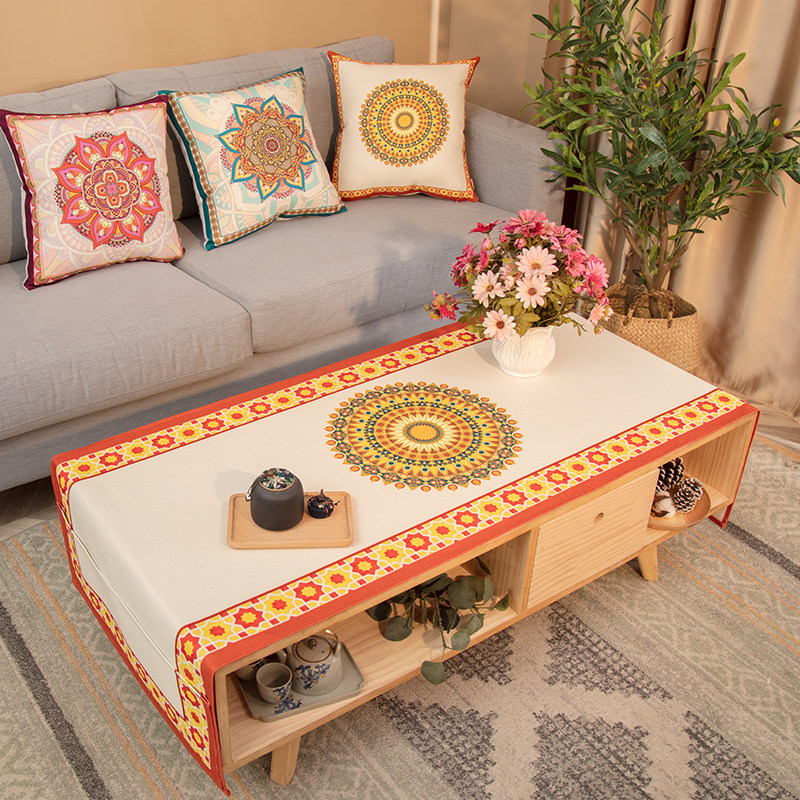 民族风防尘茶几盖布双口袋长方形桌布斗柜边柜盖巾波西米亚台布,居家布艺,桌布,淘宝优惠券,粉丝福利购,淘宝优惠卷