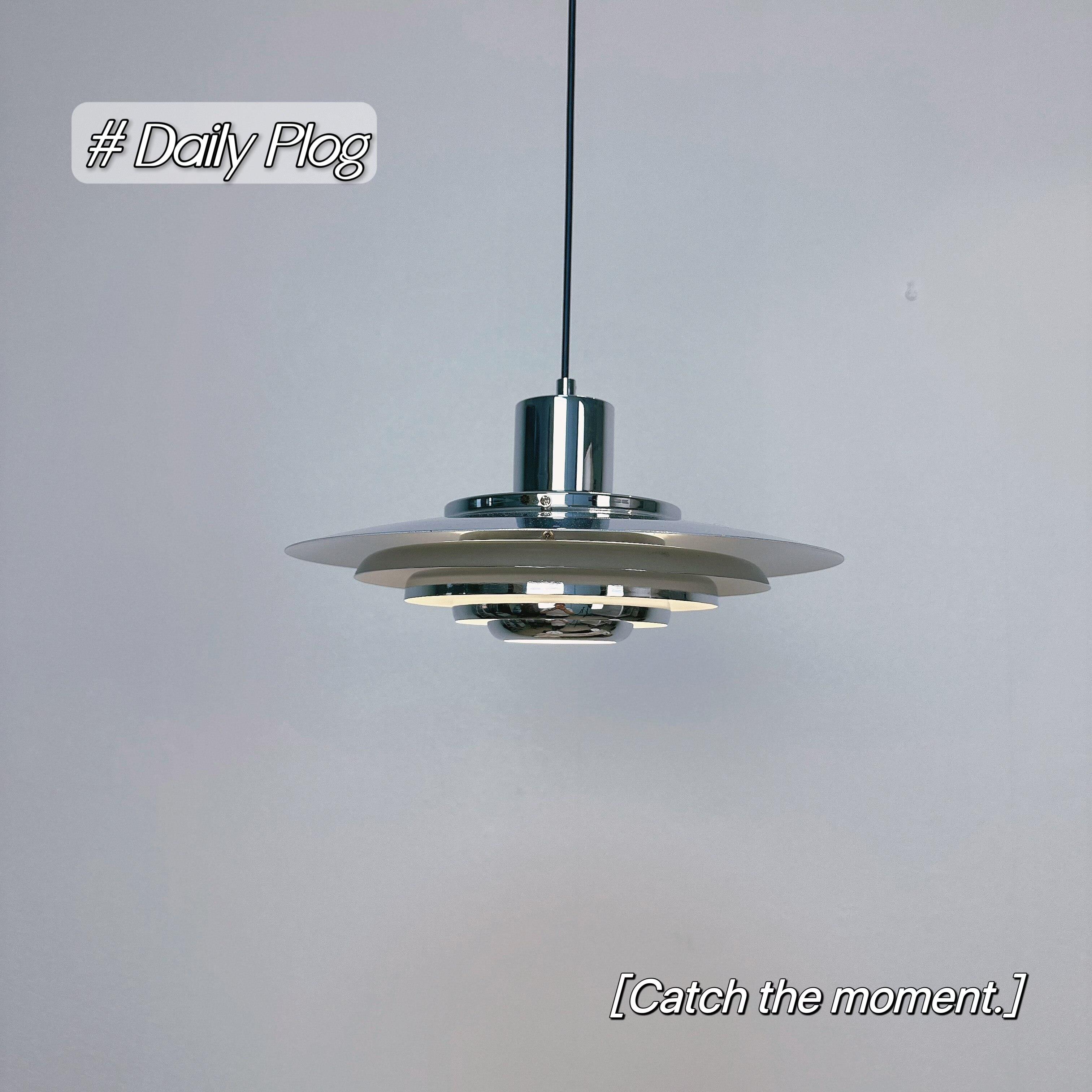 北欧简约餐厅吊灯PH376多层升降轨道铝材质吸吊两用LED灯具