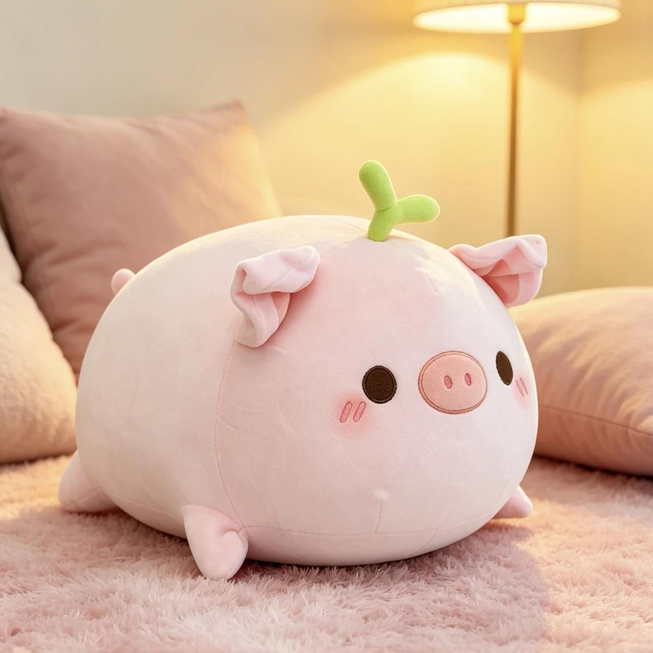 萌萌小猪毛绒玩偶靠垫枕头礼物