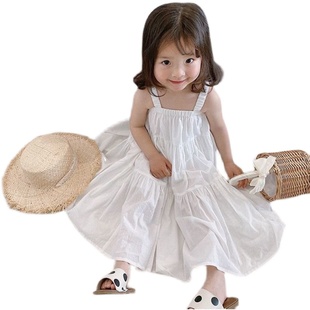 女童连衣裙夏季洋气时髦小女孩淑女裙子沙滩裙长裙海边度假潮三亚