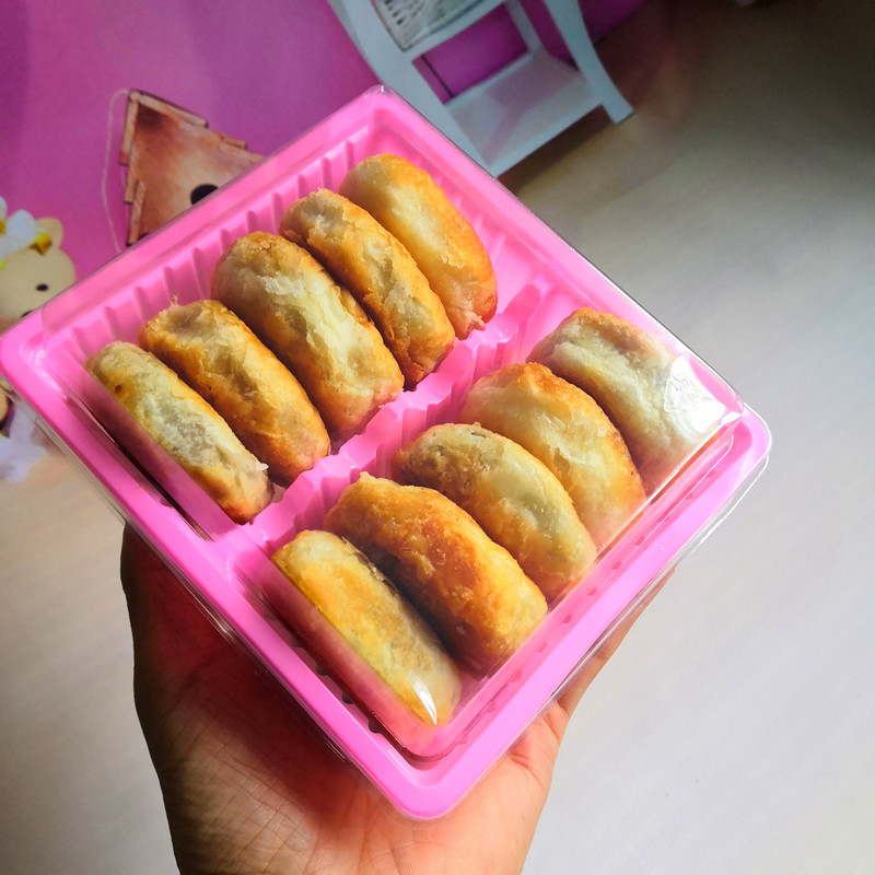 酥饼包装盒打包软皮月饼老婆饼白皮月饼包装透明塑料盒100个包邮