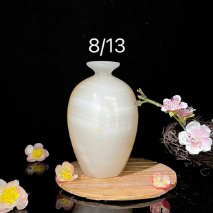 深圳天然玉石花瓶玄关酒柜观音摆件供奉送领导办公室桌面装饰玉瓶