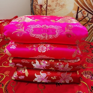 杭州丝绸绸缎被套老式被面段子复古古风床单龙凤结婚婚庆被中国风