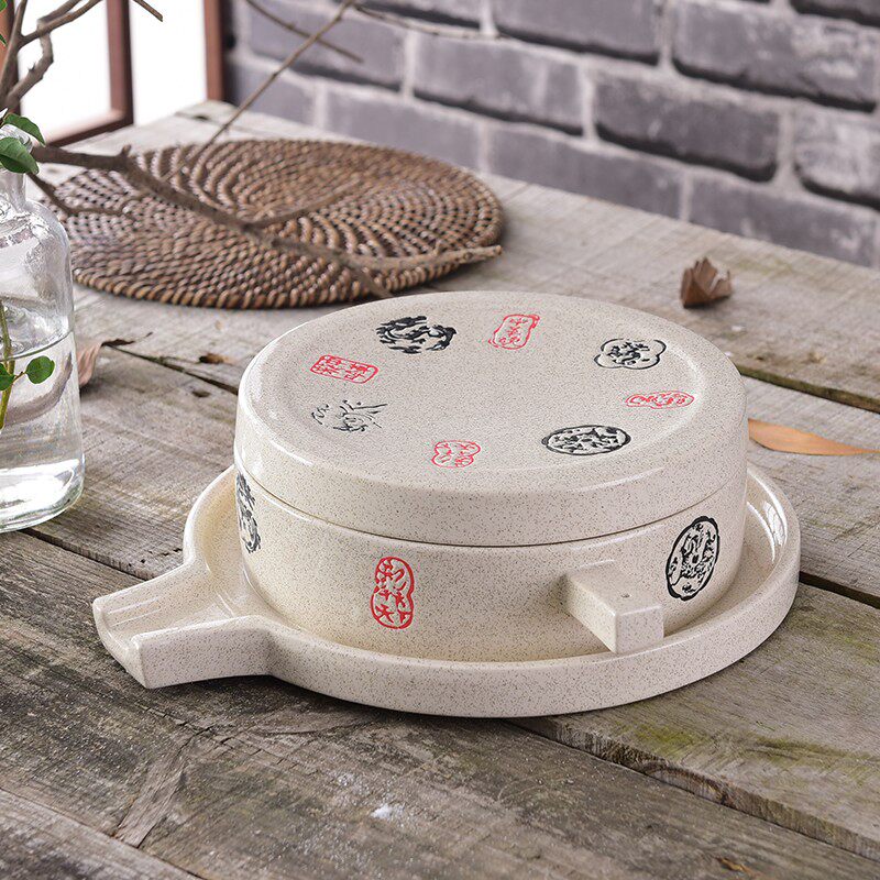 复古仿古石磨豆腐餐具盘子农家菜特色创意意境菜酒店私房菜菜盘子