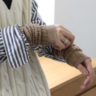 Tabio羊毛袜套女防滑腿套y2k百搭长袜子女小腿堆堆袜过膝长筒袜