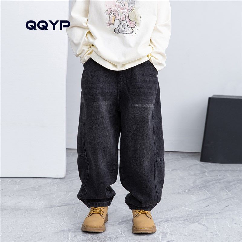 男童裤子直筒牛仔裤2024秋装新款中大童复古水洗长裤儿童宽松裤子,童装/婴儿装/亲子装,儿童牛仔裤,淘宝优惠券,粉丝福利购,淘宝优惠卷