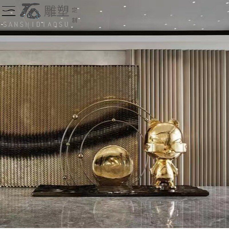 定制售楼处酒店展厅空间潮玩卡通抽象大型玻璃钢落地雕塑装饰摆件