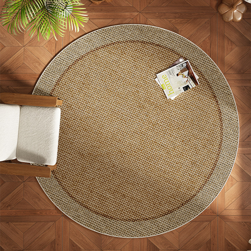 圆形地毯中古侘寂风客厅沙发垫子卧室书房转椅垫免打理摇摇椅地垫,居家布艺,地毯,淘宝优惠券,粉丝福利购,淘宝优惠卷