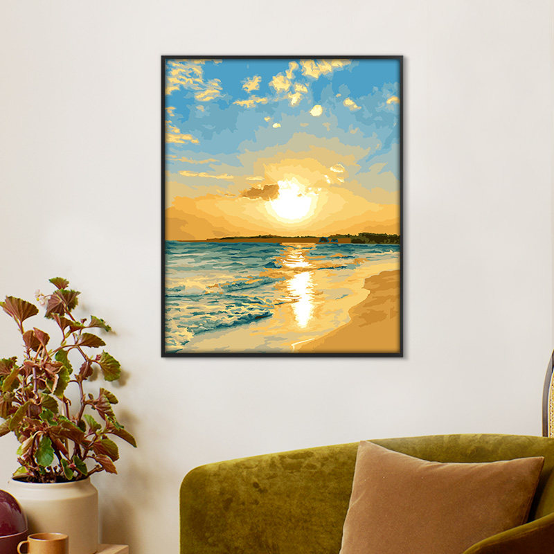 自油自画 数字油画diy 减压客厅风景手绘手工填充填色油彩画 光芒