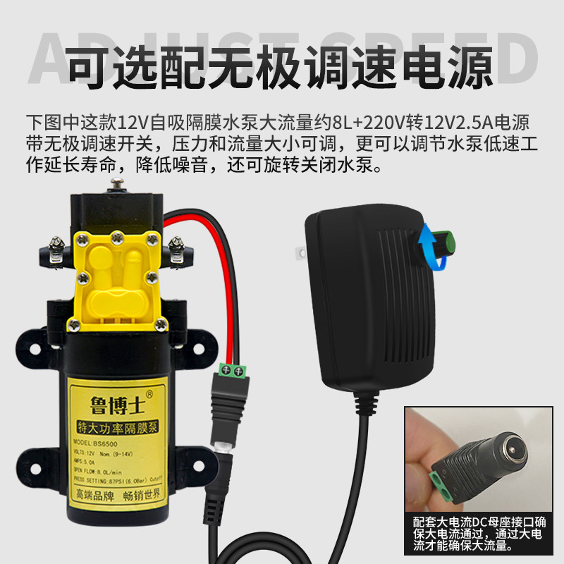 迷你小号小型微型直流隔膜水泵12V24V电动喷雾器高压抽水泵自吸泵