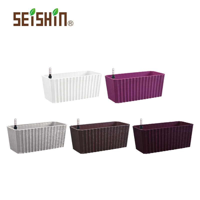 诚信SEISHIN 桌面花园自动浇灌花盆长方 懒人烤漆蓄水浇吸水灌