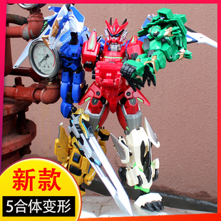 钢铁飞龙2五合体究极奥特龙神号变形恐龙玩具金刚机器人5男孩儿童