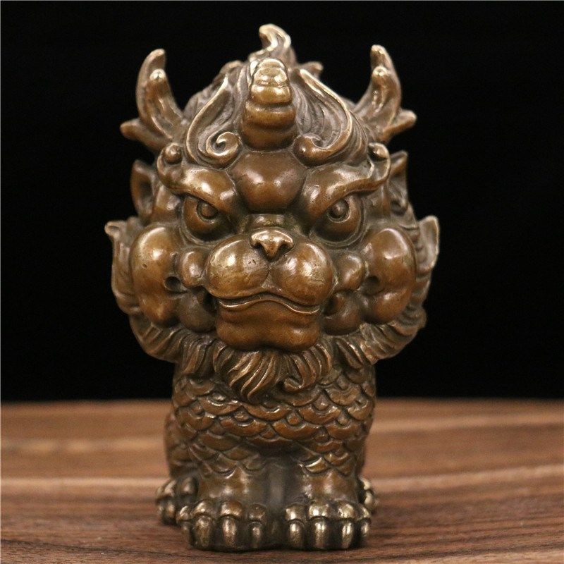 铜坐麒麟摆件家居客厅玄关酒柜装饰送礼工艺品,家居饰品,装饰摆件,淘宝优惠券,粉丝福利购,淘宝优惠卷