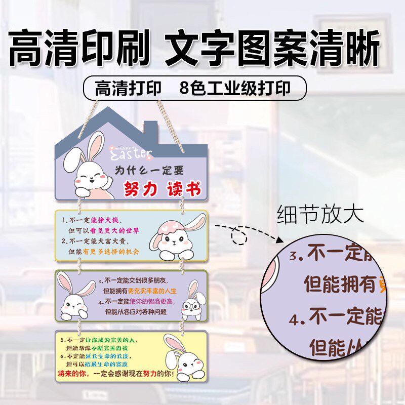 书房教室装饰文化墙纸墙贴学习好习惯提示牌儿童房间布置激励挂牌
