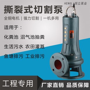 家用小型切割式污水泵380v三相提升泵化粪池沼气池抽粪泥浆排污泵